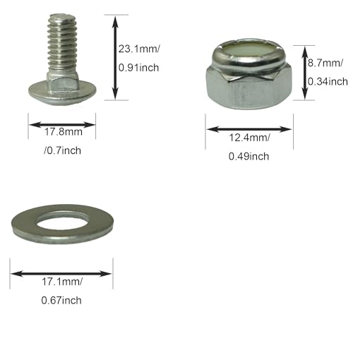 Image of 4 Sets Anti Slip Shoe Bolts 5 /16-18 3 /4 Stainless Steel Round Head Carriage Bolts Snow Blower Skid Shoe Mounting Bolt Kit for Home and Outdoor Use Carriages Door Frames
