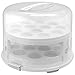Rotho Fresh Tortenglocke hoch mit Trays, lebensmittelechter Kunststoff (PP) BPA-frei, weiss/transparent, (35,5 x 34,5 x 26 cm)
