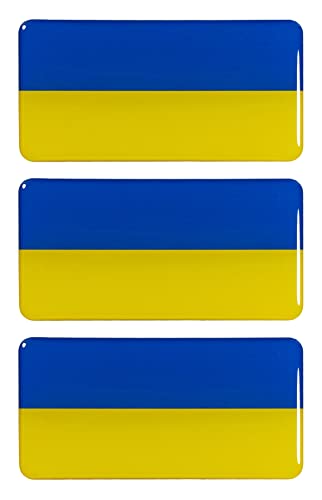BIKE-label Ukraine X301400VA Lot de 3 autocollants 3D pour voiture, moto, 70 x 35 mm Cover