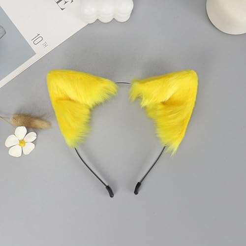 HONMEET Kattenoren Haarband Staartkousen Set Dier Cosplay Comfortabele Realistische Halloween Feestkostuum Rekwisieten