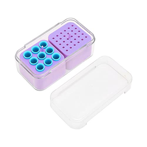 Dental Burs Holder Station, Dental Burs Holder Dental Burs Holder Dustproof Plastic Multi Holes Large Capacity Cleaning Autoclaved Dental Burs Case Bur Block Organizer with Cover