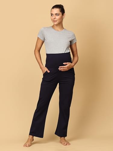 Image of The Mom Store Maternity Track Pants | for Pregnant Women with Ultimate Comfort | Prenatal Yoga Pants | Pre and Post Pregnancy