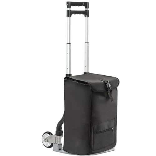 Carrito de mano plegable para moverse con mango telescópico y ruedas de aluminio ligero 8
