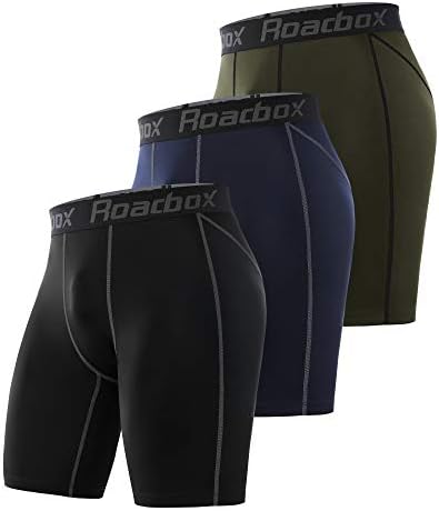 Roadbox 1, 2 oder 3 Pack Herren Kompressionsshorts, Schnelltrocknendes Base Layer Unterhose Tights Kurz Laufunterwäsche