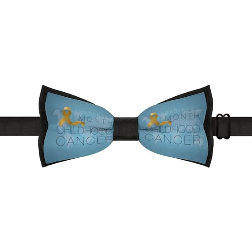 GoasNei Childhood Cancer Awareness In September Bow Tie for Men Adjustable Necktie Funny Tie Neck Ties for Weddings Party