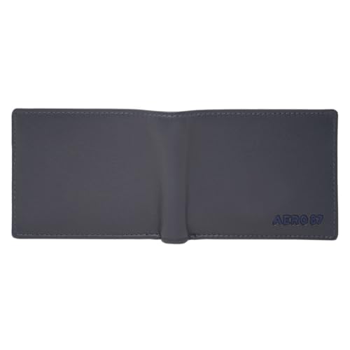 Image of Aeropostale Men's SLIMFOLD Wallet Malibu - Navy | Debossed Buff Leather | Ultra-Slim Profile | Ideal for Gifting