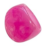 Resin Chunky Ring, Multicolor Acrylic Stackable Rings Set Vintage Plastic Knuckle Rings Aesthetic Y2k Statement Rings Thick Dome Finger Joint Ring for Women (Pink)
