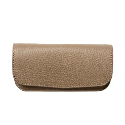 シンプルメガネケース(トープ×ゴールド) 兵庫県たつの市産牛革 シュリンク型押し HEDGE