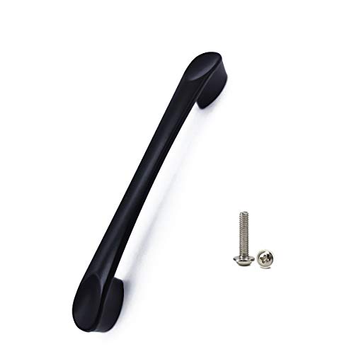 Qrity 10x Negro Tirador Cocina 96mm Tirador de Armario con Estilo Manijas de Aleación de Aluminio para Cajón Armario Puerta con Tornillos