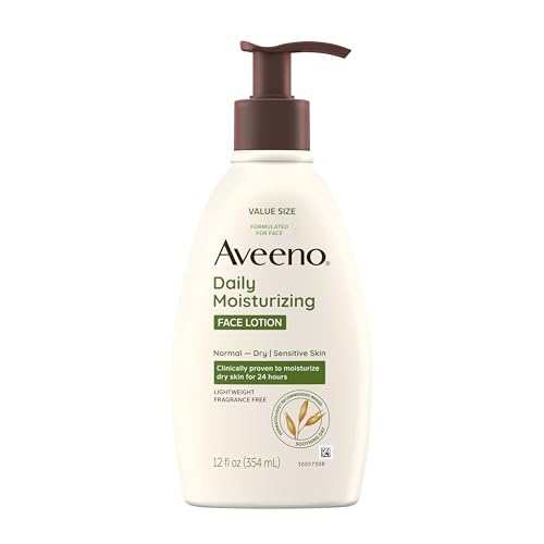 Aveeno Daily Moisturizing Face Lotion with Soothing Prebiotic Oat, Gentle Lotion Nourishes Normal to...