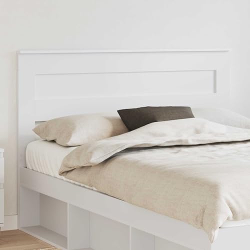 Nqyjm - Cabecero de cama con cabecera, color blanco, 150 cm, madera de ingeniería de pared, para dormitorio, hotel, dormitorio L88H8101