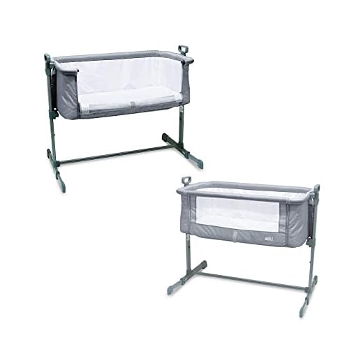 Berço lateral acoplado side by side Co Slepeer Baby Style Cinza