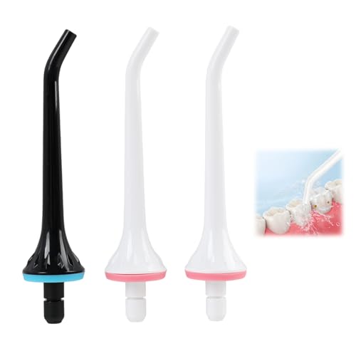 Puntas de Repuesto Compatibles con Irrigadores Orales Oralfree, Nicwell, Nicefeel, COSLUS, Mospro, Zerhunt, 1 Negra y 2 Blancas, Juego de 3 Boquillas para Higiene Bucal, Material de Alta Calidad