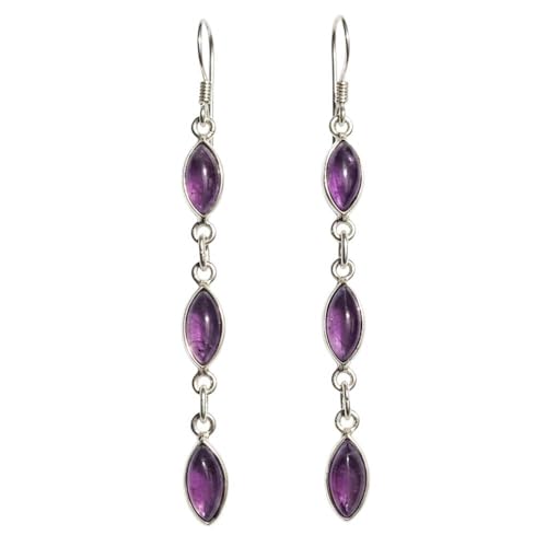 Pendentifs d’oreilles améthyste en argent 925 Le Luft 5x10mm