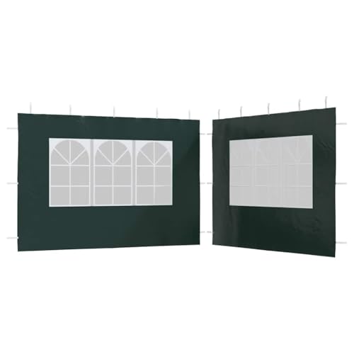 vidaXL 2X Seitenteil mit Fenster PE Grün Seitenwand für Partyzelt Pavillon