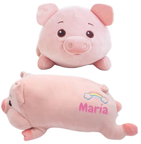 Peluche Personalizado de Cerdito Extra Suave y Blandito Cerdo Peluche Grande y Pequeño Diseño Peluche Kawaii Adorable Regalo para Cualquier ocasión (Rosa 32 cm)
