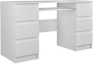 WhatSize Enterprise  Kuba  Large 6 Drawer Home Or Office Work Desk, Matt White