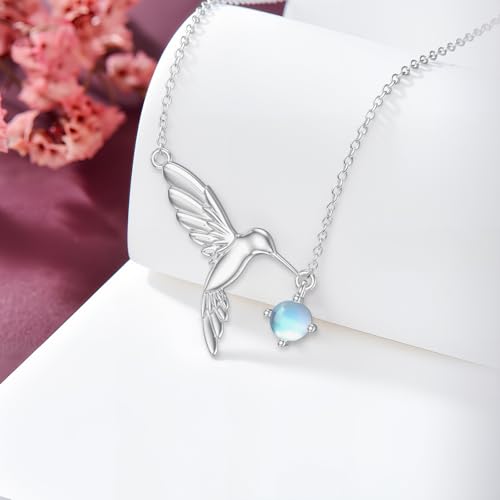Hummingbird Necklace for Women 925 Sterling Silver Moonstone Hummingbird Pendant Ladies Jewelry Gifts3