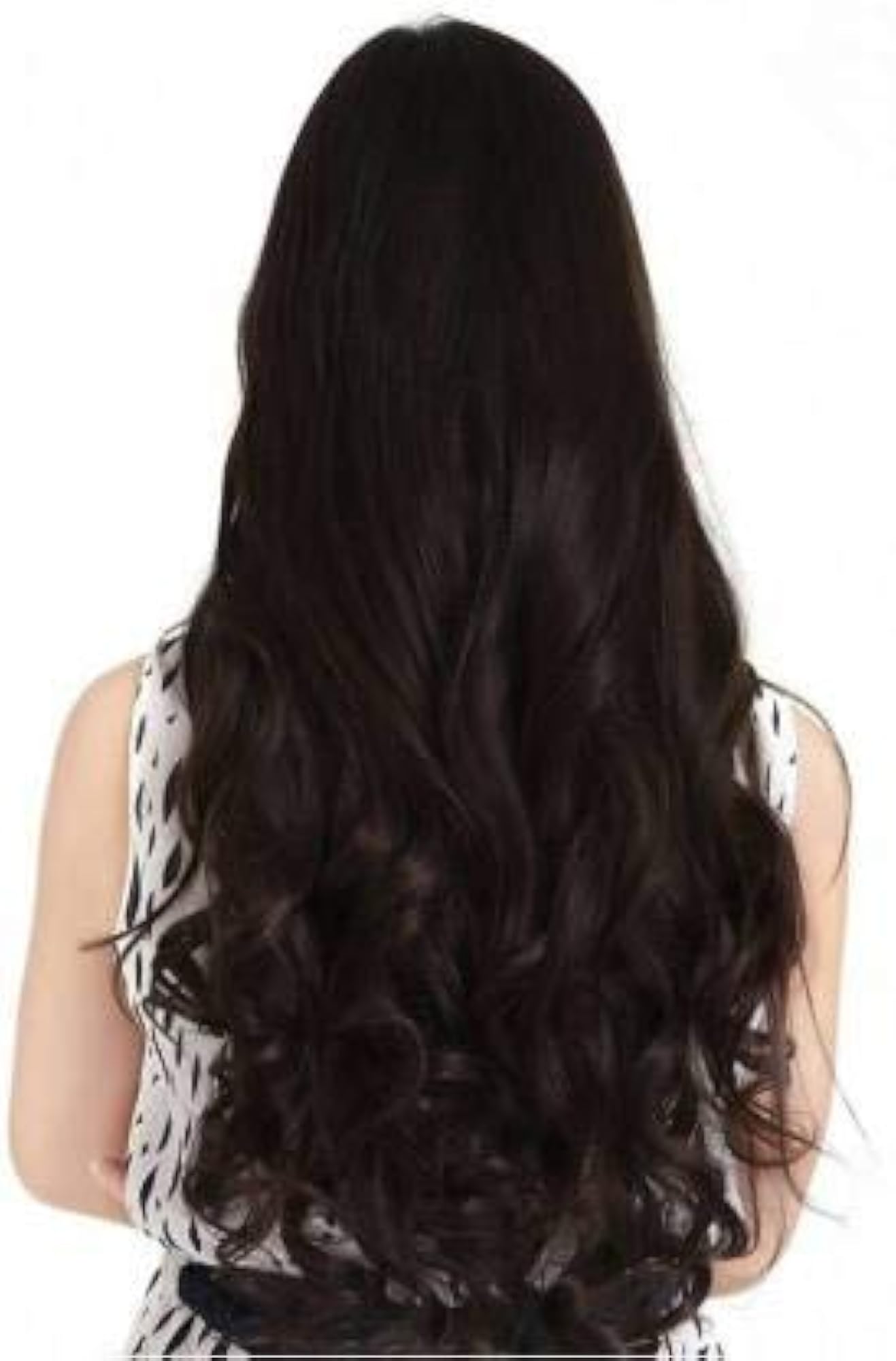 Wavy Natural Brown Hair Extensions, 5 Clip Set