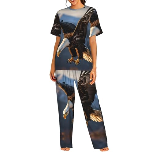 Pijama de mujer con diseño de águila confeccionado para noches confortables de alta calidad