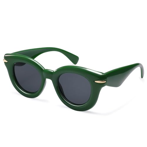 Cute Round Sunglasses for Women Men Trendy Chunky Thick Inflated Shades AP3695