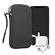 kwmobile Handytasche für Smartphones L – 6,5" – Neopren Handy Hülle Grau – Handy Tasche 16,5 x 8,9 cm Innenmaße