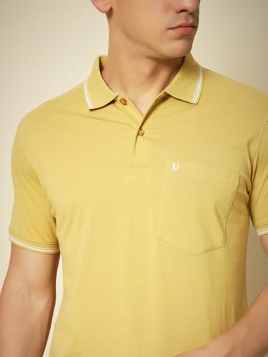 Image of UNIBERRY Men's Cotton Half Sleeves Solid Polo Neck T-shirt-MT4-BG 4XL