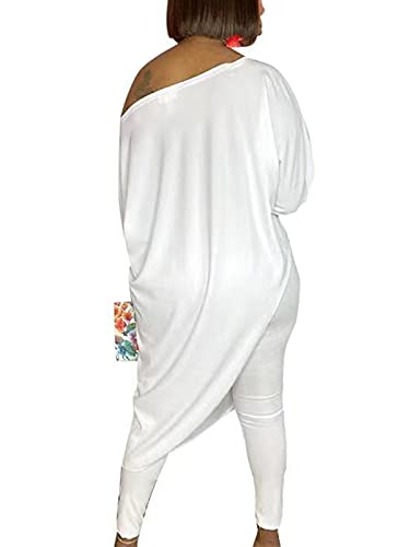 Nshypoi Lounge Sets For Women Lightweight Long Sleeve Pullover Tops High Waist Athletic Long Pants Set Matching Sweatsuits White Xxl #TOP1