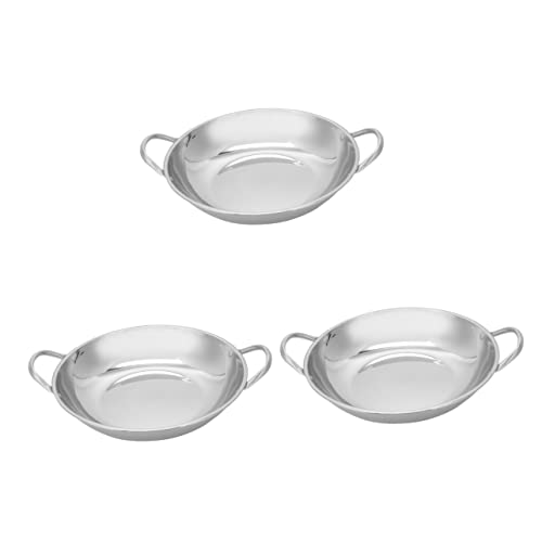 Wok japonés de acero inoxidable pack x3 23x22x5 cm miniatura 1