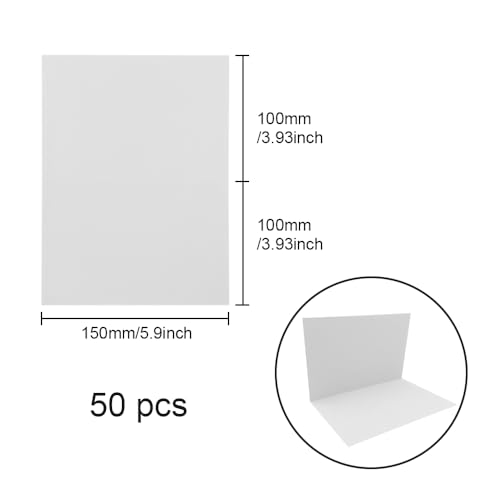 WYAN 50 Pieces Blank Paper Cards,Paper Message Cards,Business Cards, for DIY Gift Tag School,Office, Clips, Flower - Image 2