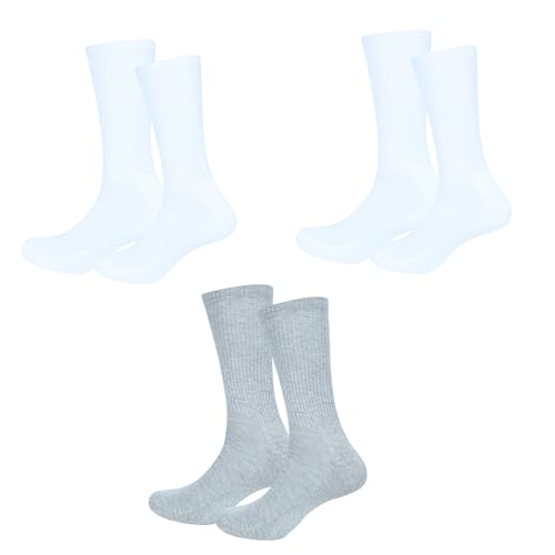 Image of 3 Pack Cotton Crew Socks for Womens Lightweight Casual Wear Business Socks, 6 to 9(WS1002-2W1G-3PK-6TO9)
