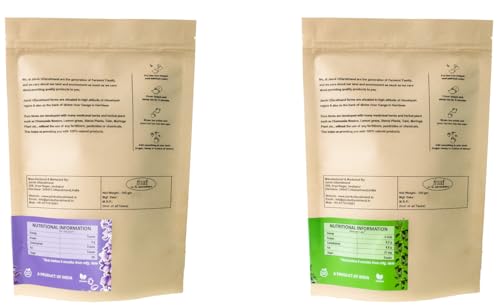 Image of Jaivik Uttarakhand - Lavender Flower Buds, Tulsi Leaves Tea (100g each) Unique Blend Crafted Loose Leaf For Chai Lovers Across India, Combo (Pack Of 2)