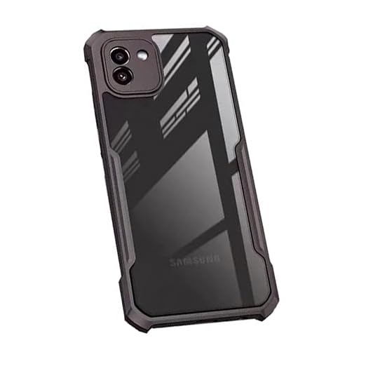 Coberta Polycarbonate Back Cover For Samsung Galaxy A03 Back Cover Case - Black Transparent (B0CGD5NRDH) Amazon Price History, Amazon Price Tracker