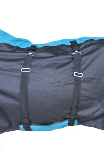 Image of Challenger Horse 1200D Turnout Sheet Waterproof, Breathable, Light-Weight Rain Blanket with Bellyband, Ripstop Outer Shell 3EE12B