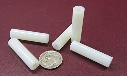 Natural Nylon Spacer, Unthreaded, No. 10 Screw Size x .375" OD x .192" ID x 1.50" Length, 100 Pcs.