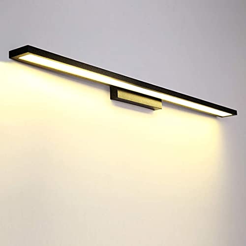 Luces de espejo LED para baño de 36W que eliminan sombras en el tocador con aluminio negro de 90 cm