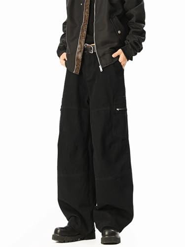 Men's Pants Spring Casual Loose Sport Gray Workwear Wide-Leg Trouser for Men4