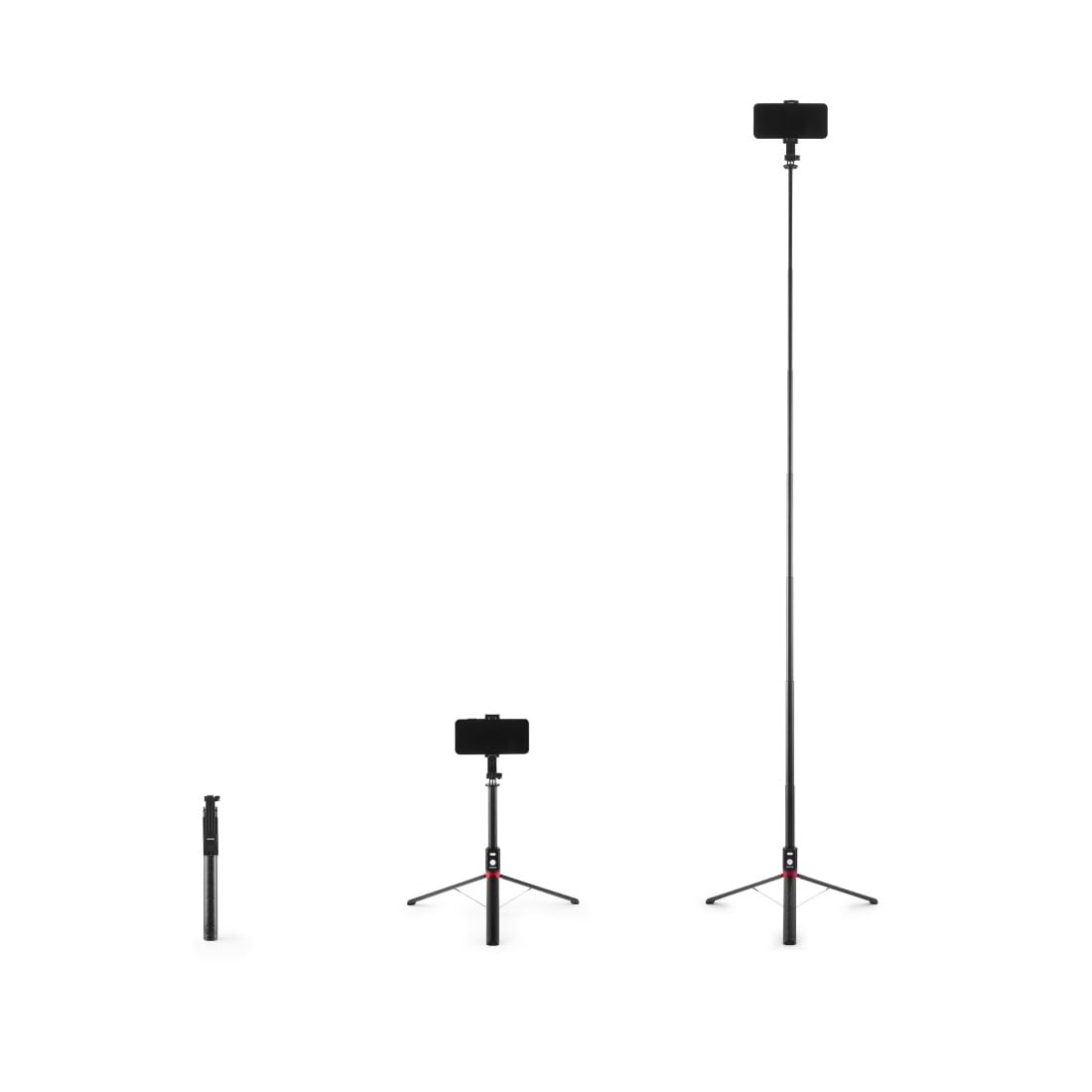 Hama selfkie stick (kij do zdjęć, kompaktowy, statyw, monopod, teleskopowy drążek, maks. 170 cm, Bluetooth) czarny