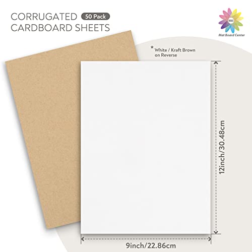 Image of Mat Board Center, 50 Pack 9x12 Inch Corrugated Cardboard Sheets