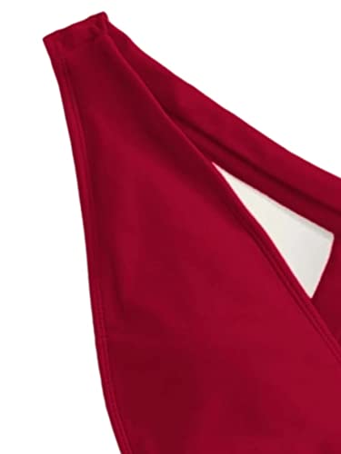 Image of Lilosy Sexy Tie Criss Cross Plunge One Piece Thong Swimsuit High Cut Brazilian Bathing Suit