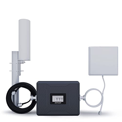 MOPHAMP Signalverstärker GSM 3G 4G LTE Triband 900/1800/2600MHz Band 8/3/7 Mobilfunkverstärker Kompatibel mit E-Plus, O2, T-Mobile, Vodafone