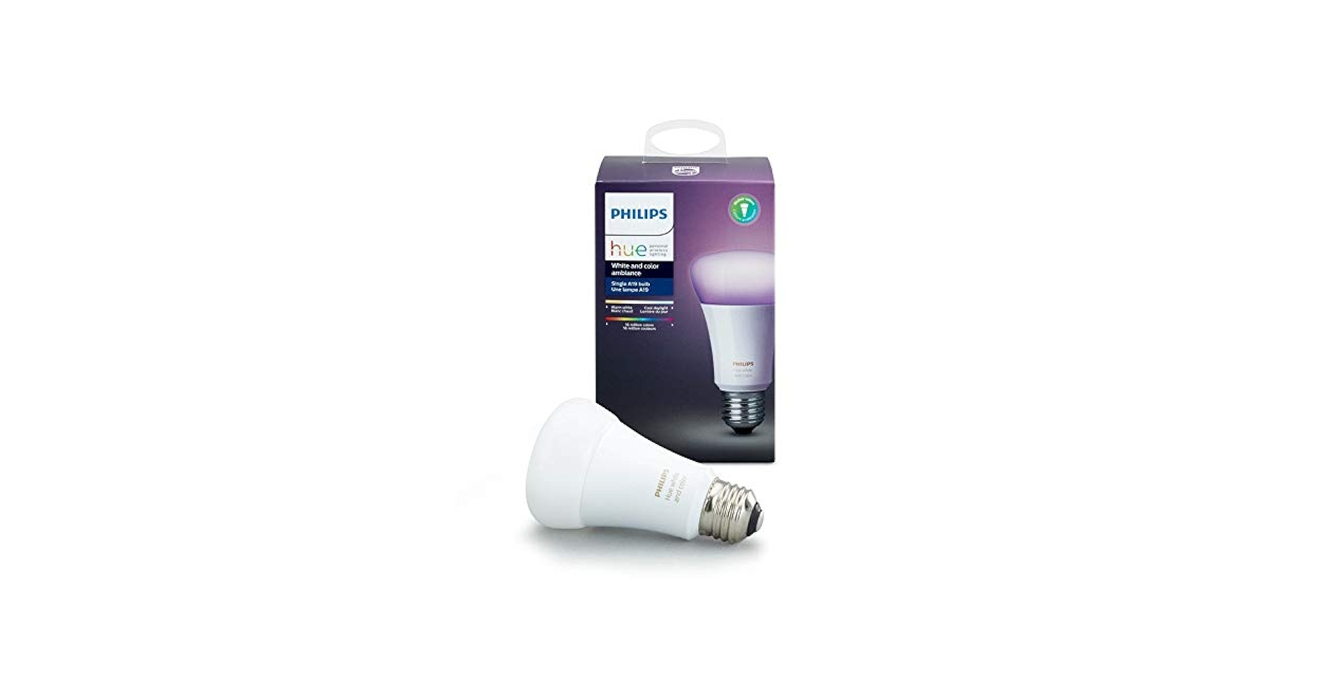Philips Hue Single Premium A19 Smart Bulb, 16 million colors