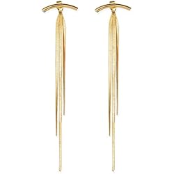 Pendientes Largos Mujer Dorados Pendientes con cadena estilo punk, dorados, colgantes, barra arqueada en la oreja, pendientes irregulares, para mujeres y niñas juego de aretes personales de oro, pendientes colgantes