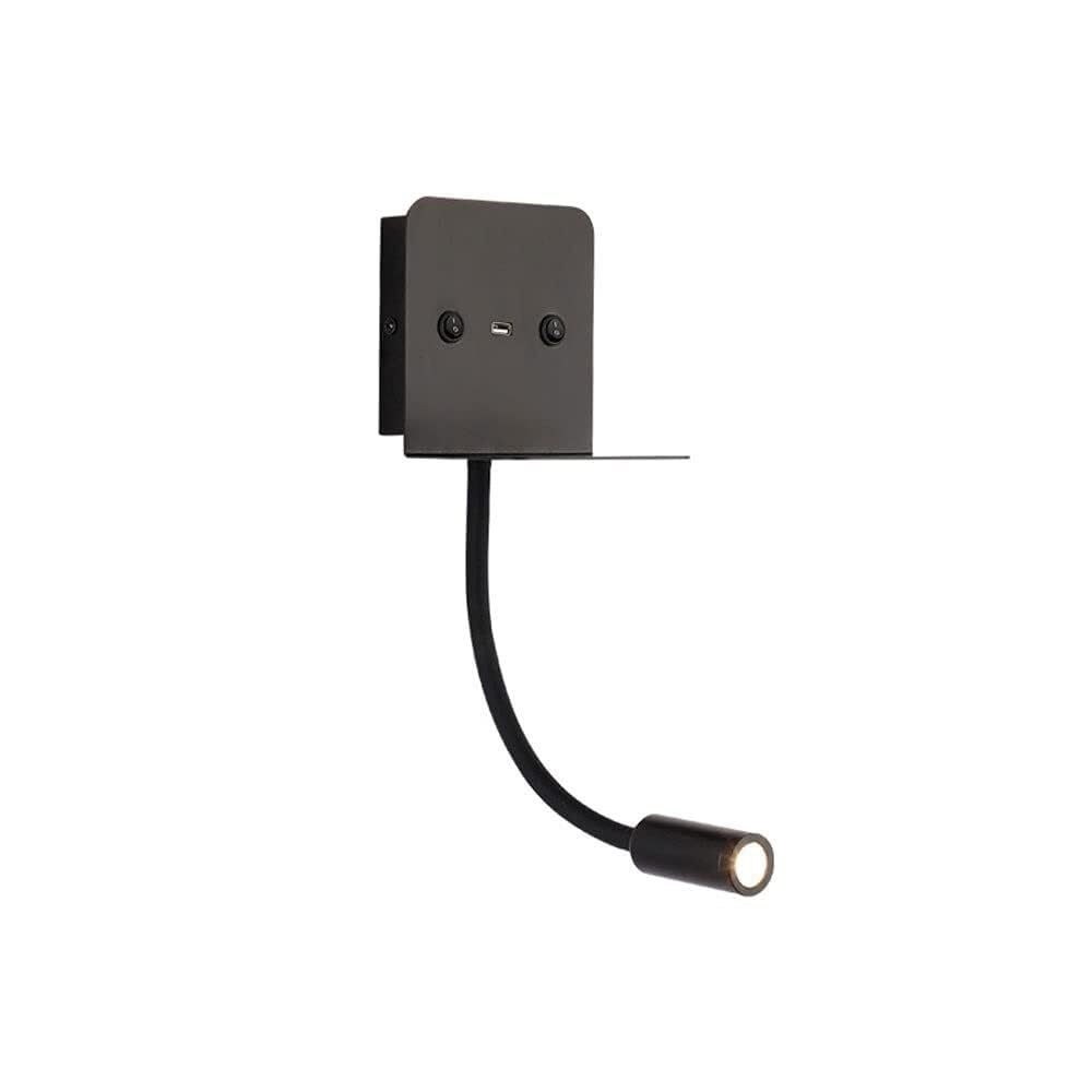 Elastyczna lampa ścienna LED z łabędzią szyją, nowoczesne oświetlenie wnętrz z portem ładowania USB, do sypialni, biura, jadalni, korytarza, schodów, restauracji