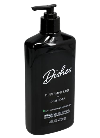 Generic AJS - Dishes Peppermint Sage Dish Soap 16 oz Plant-derived ingredients giving your dishes a sparkling clean
