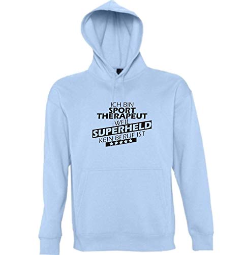 Sweat à Capuche Ich Bin Thérapeute du Sport Bleu Clair L contre le froid