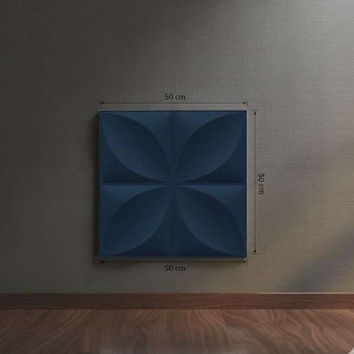 Image of Kayra Decor Wall Panels for Bedroom Butterfly Design Navy Blue Color 19.7 inch x 19.7 inch (Pack of 40) - Covers 107.80 Sq. Ft.