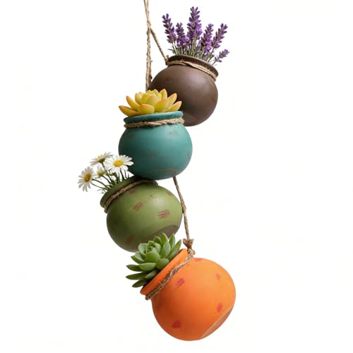 Macetas mini para plantas – 4 unidades de cerámica decoración casa bonita, macetas para plantas con drenaje, ideal para salón, dormitorio, cocina, jardín, patio, casa