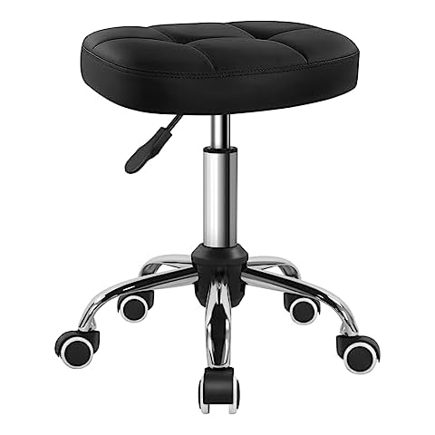 BFTOU Black Minimalist Rolling Stool Chair Cover