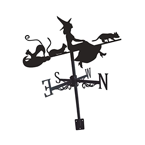 Girouette sorcière de 75 cm pour toit et jardin rétro - 2